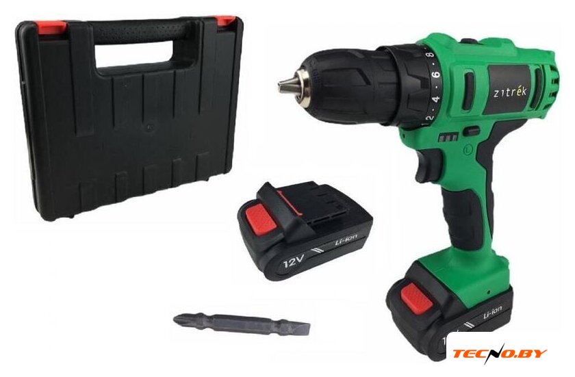 Дрель-шуруповерт Zitrek Greenpower 12-Li 063-4074 (с 2-мя АКБ, кейс) - Изображение №1 — Интернет-Магазин TECNO.BY
