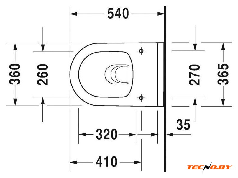 Унитаз подвесной Duravit Starck 2527090000 - Изображение №3 — Интернет-Магазин TECNO.BY