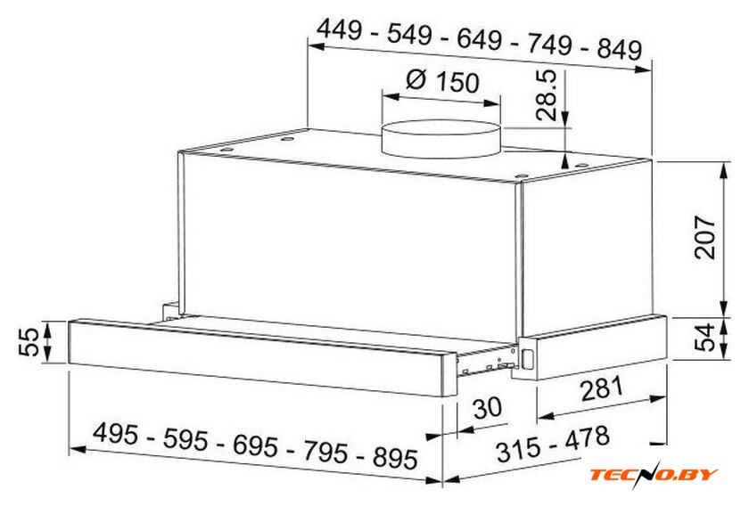 Кухонная вытяжка Franke Touch BK 50 315.0702.967 - Изображение №4 — Интернет-Магазин TECNO.BY