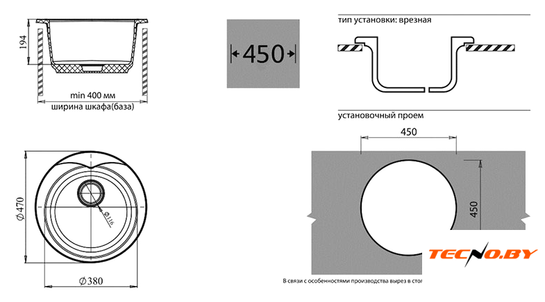 Кухонная мойка GranFest Rondo GF-R480 (графит) - Изображение №2 — Интернет-Магазин TECNO.BY