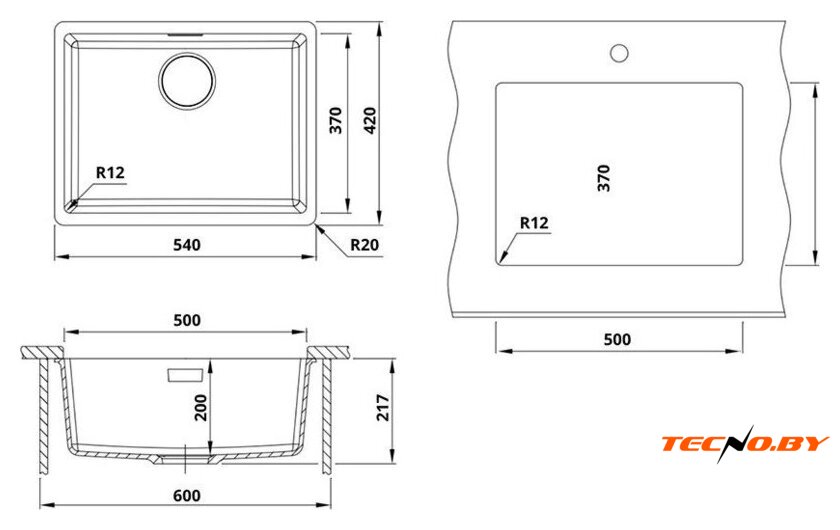 Кухонная мойка Roxen Gap 360270-54VB - Изображение №3 — Интернет-Магазин TECNO.BY