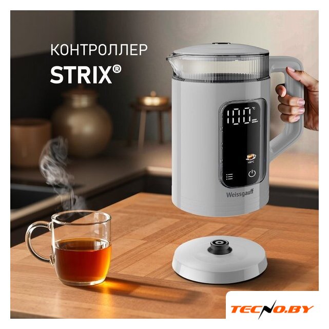 Электрический чайник Weissgauff WK 1520 Dw Touch BodyCool - Изображение №10 — Интернет-Магазин TECNO.BY