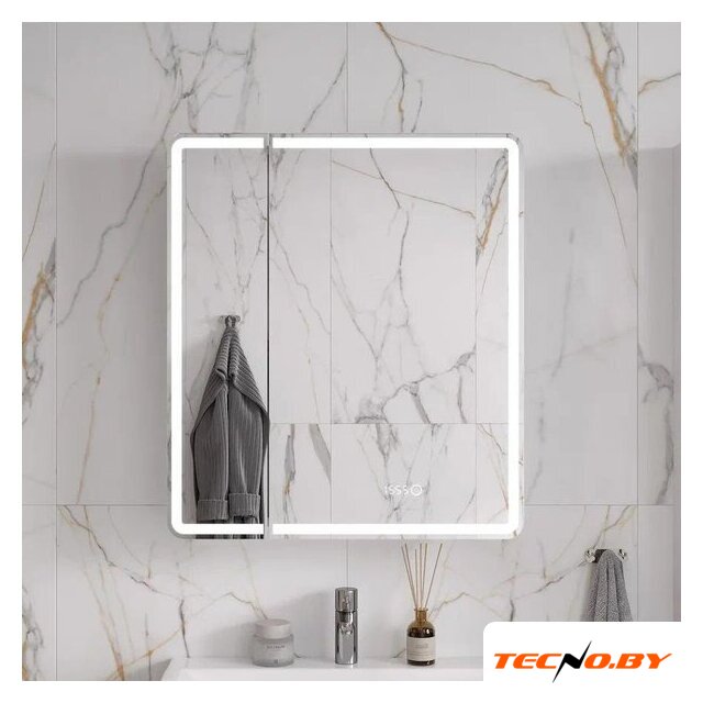  EQUIL Шкаф с зеркалом Nice LED 70 с часами - Изображение №7 — Интернет-Магазин TECNO.BY