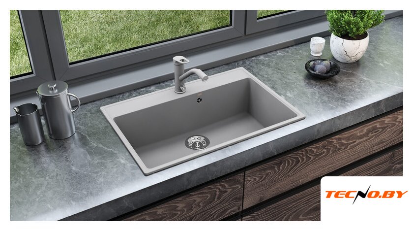 Кухонная мойка Ulgran Quartz Forte 760 (уголь) - Изображение №2 — Интернет-Магазин TECNO.BY