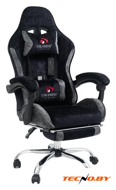 Игровое (геймерское) кресло Calviano Amarone (black-grey plush) - Изображение №9 — Интернет-Магазин TECNO.BY