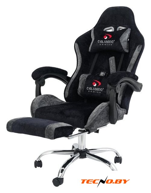 Игровое (геймерское) кресло Calviano Amarone (black-grey plush) - Изображение №1 — Интернет-Магазин TECNO.BY