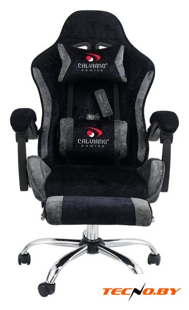 Игровое (геймерское) кресло Calviano Amarone (black-grey plush) - Изображение №11 — Интернет-Магазин TECNO.BY