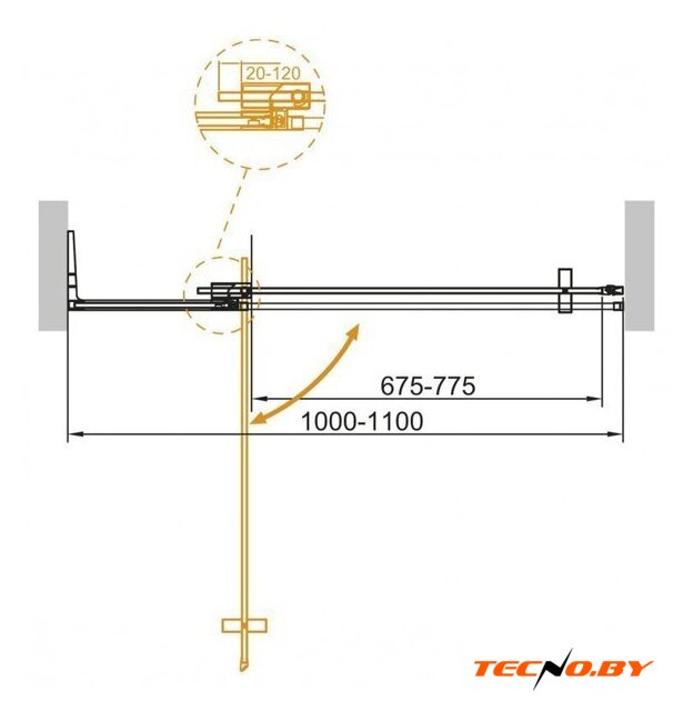 Душевая дверь Cezares SLIDER-B-1-100/110-GRIGIO-Cr - Изображение №9 — Интернет-Магазин TECNO.BY