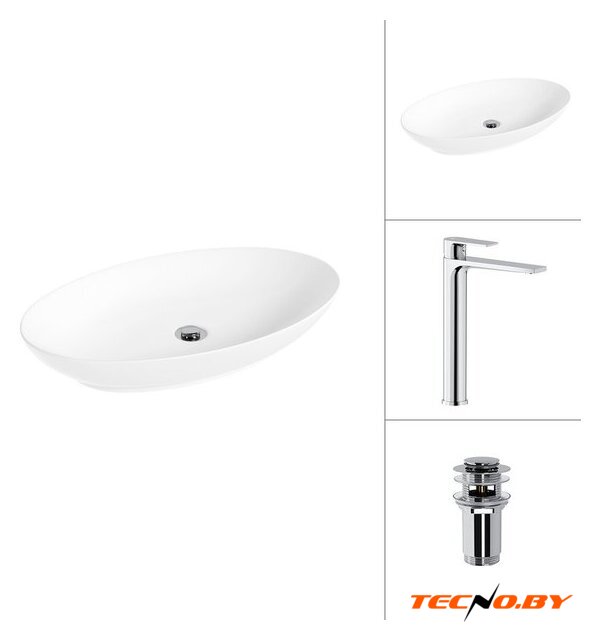Умывальник Lauter 21571 + Reef 21CK8678C с донным клапаном 21190CH (хром) - Изображение №1 — Интернет-Магазин TECNO.BY