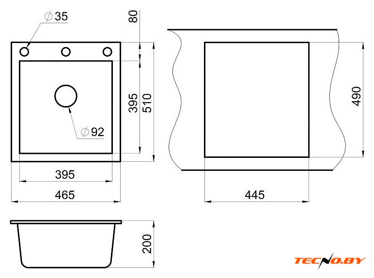 Кухонная мойка Granula GR-4651 (шварц) - Изображение №3 — Интернет-Магазин TECNO.BY