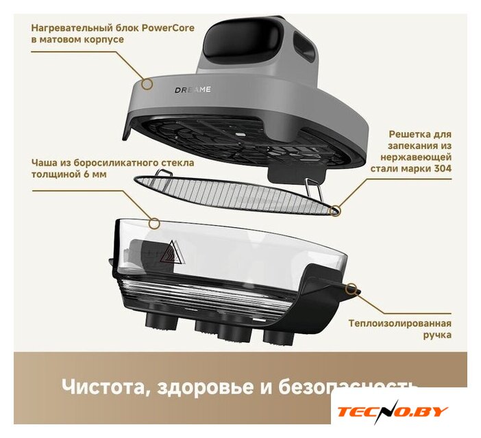 Аэрогриль (аэрофритюрница) Dreame Air Fryer PT60 (серый) - Изображение №23 — Интернет-Магазин TECNO.BY