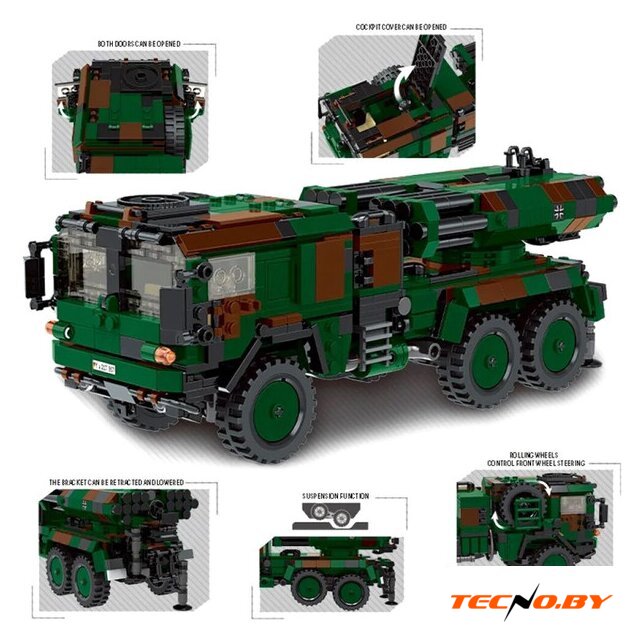 Конструктор XingBao Немецкая самоходная РСЗО LARS-2 XB-06048 - Изображение №4 — Интернет-Магазин TECNO.BY