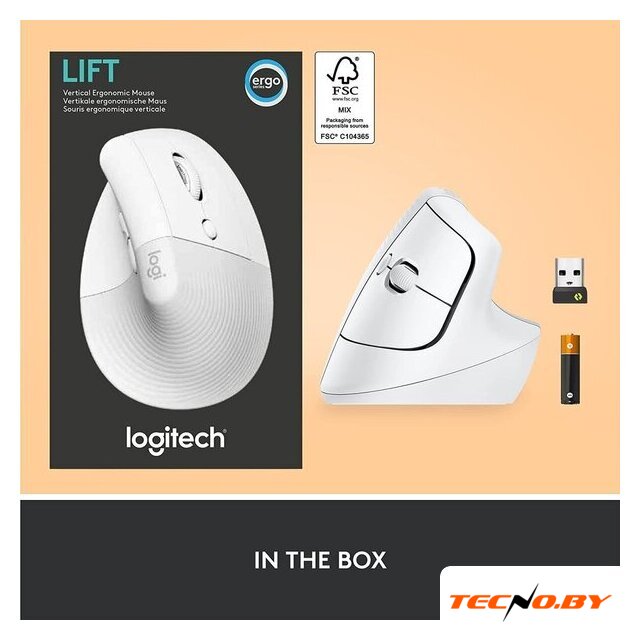 Вертикальная мышь Logitech Lift (белый) - Изображение №7 — Интернет-Магазин TECNO.BY