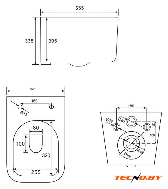 Унитаз подвесной Roxen Berg в комплекте с инсталляцией StounFix Dual Fresh 6 в 1 967234 (кнопка: бежевая) - Изображение №19 — Интернет-Магазин TECNO.BY