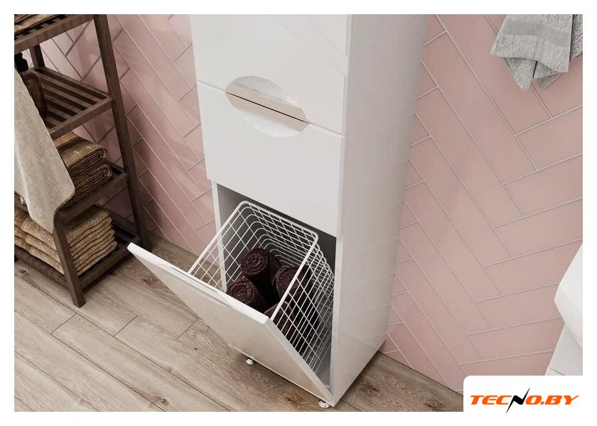  Volna Шкаф-пенал Adel 35 c корзиной - Изображение №5 — Интернет-Магазин TECNO.BY