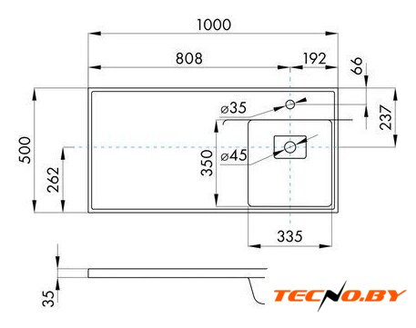 Умывальник Акватон Лайн 100 1A72073KLF010 - Изображение №4 — Интернет-Магазин TECNO.BY