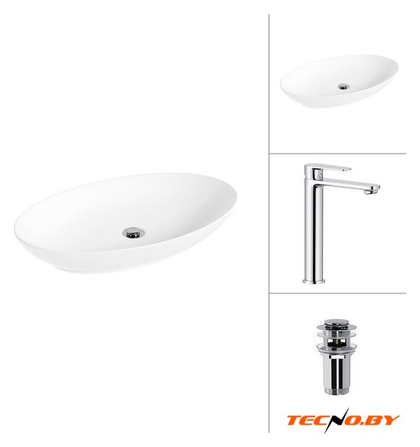 Умывальник Lauter 21571 + Moon 21СK81691C с донным клапаном 21190CH (хром) - Изображение №1 — Интернет-Магазин TECNO.BY