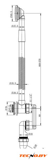 Ванна Lauter Aurora 160x70 21010060 (с каркасом и сифоном 21Y11021 матовый черный) - Изображение №17 — Интернет-Магазин TECNO.BY