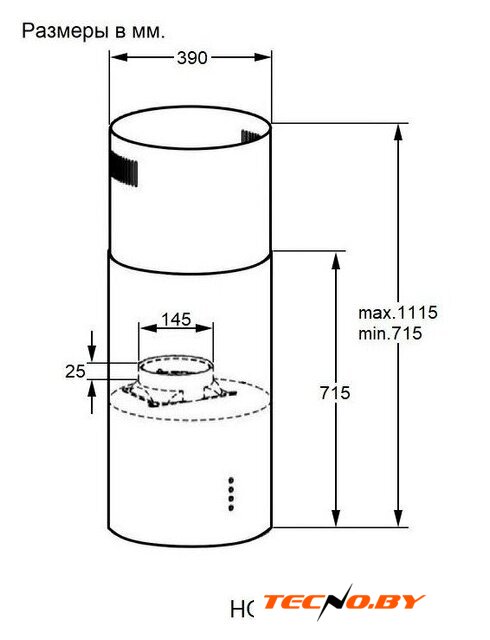 Кухонная вытяжка HOMSair Tau 39 Isla (белый) - Изображение №3 — Интернет-Магазин TECNO.BY
