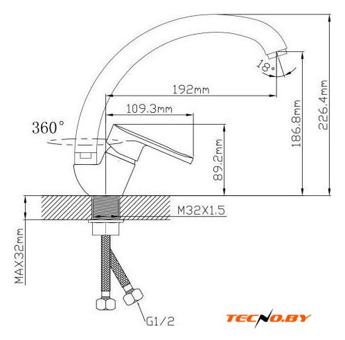 Смеситель Econoce EC0684 - Изображение №2 — Интернет-Магазин TECNO.BY