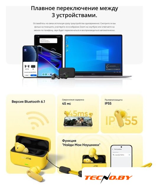 Наушники Realme Buds T500 Pro (белый/серебристый) - Изображение №19 — Интернет-Магазин TECNO.BY