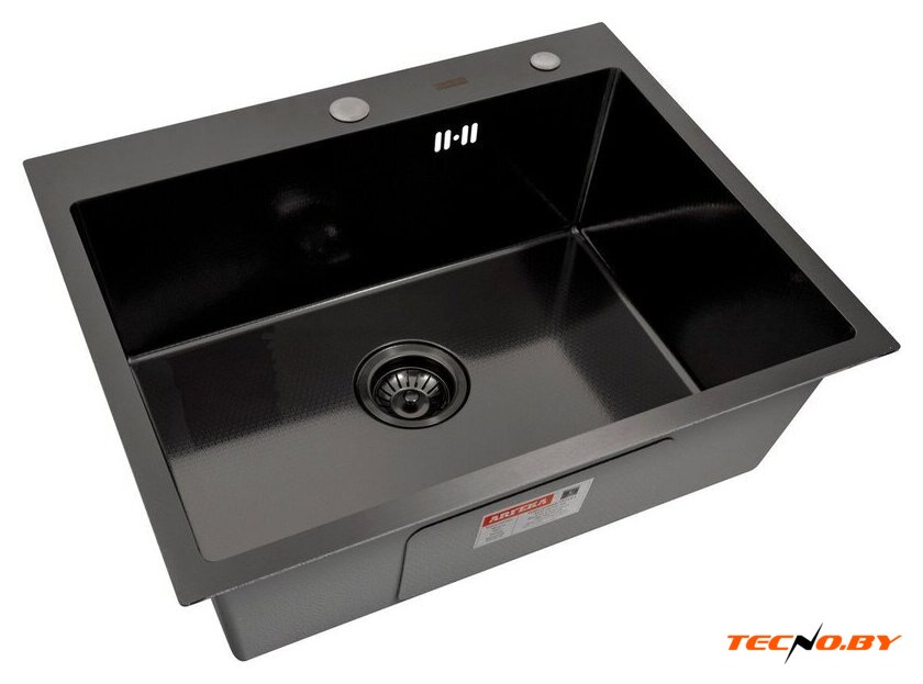 Кухонная мойка ARFEKA Eco AR 600*500 Black PVD Nano Decor Millet Grains - Изображение №1 — Интернет-Магазин TECNO.BY