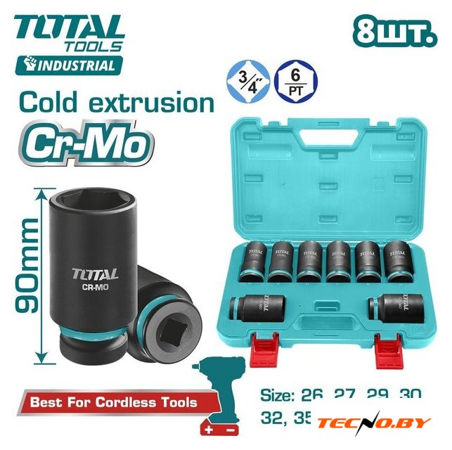 Набор головок слесарных Total THKISD34082L - Изображение №1 — Интернет-Магазин TECNO.BY