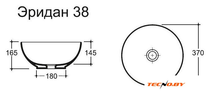Умывальник Керамин Эридан 38 (серый матовый) - Изображение №5 — Интернет-Магазин TECNO.BY
