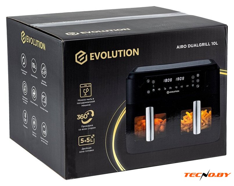 Аэрогриль (аэрофритюрница) Evolution AIRO 10100W Dual - Изображение №9 — Интернет-Магазин TECNO.BY