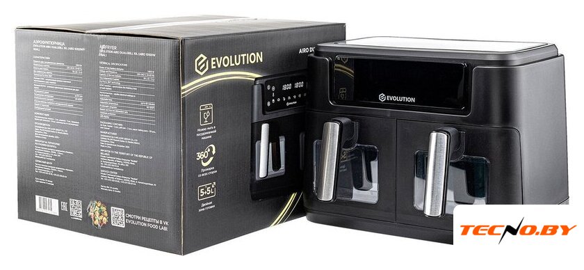 Аэрогриль (аэрофритюрница) Evolution AIRO 10100W Dual - Изображение №8 — Интернет-Магазин TECNO.BY