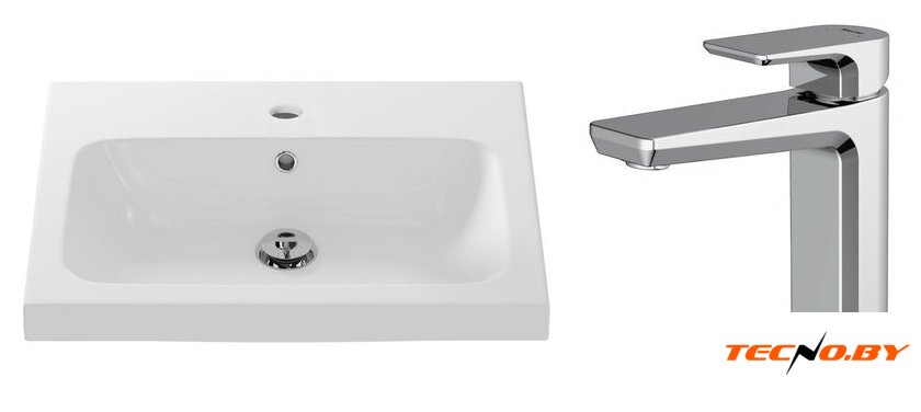 Умывальник Cersanit Carina 60В S-UM-CAR60/1 + 63063 - Изображение №1 — Интернет-Магазин TECNO.BY