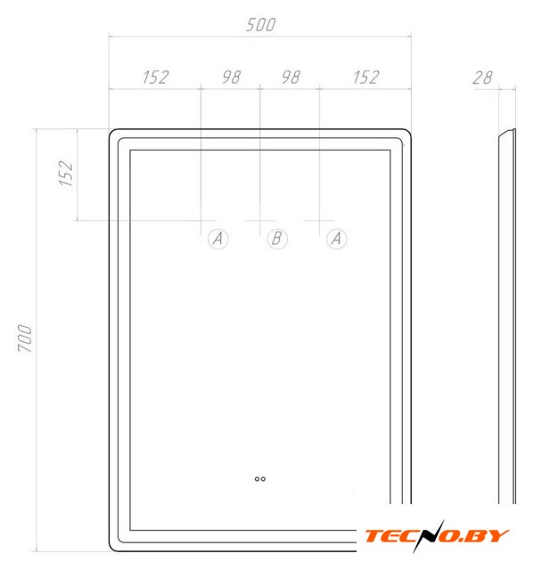  Vigo Зеркало Geometry Classic 500 - Изображение №9 — Интернет-Магазин TECNO.BY