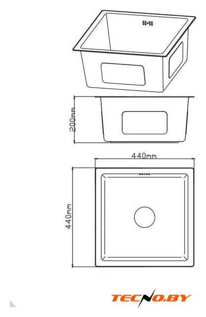 Кухонная мойка Diadonna DS4444B - Изображение №2 — Интернет-Магазин TECNO.BY