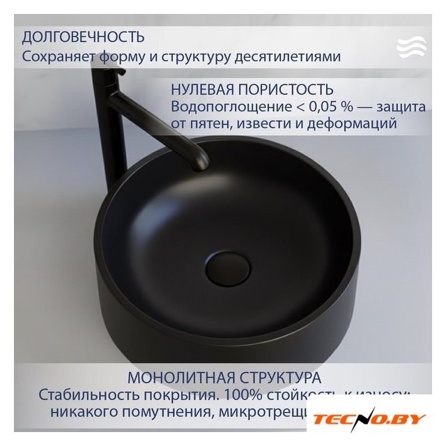 Умывальник Lauter Laguna 21L406DB (Deep Black) - Изображение №2 — Интернет-Магазин TECNO.BY