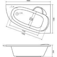 Lauter Valencia 160x105 2102160R (с каркасом и сифоном 21Y31010 хром) Image #18