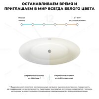 Wellsee Cerulean 174x80 231001001 (отдельностоящая ванна белый глянец, экран, ножки, сифон-автомат хром) Image #7