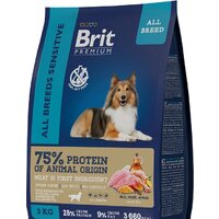Brit Premium Dog Sensitive для взрослых собак всех пород с чувствительным пищеварением с ягненком и индейкой 1 кг