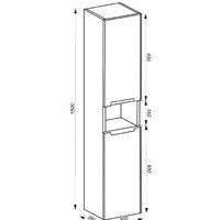  ЗОВ Шкаф-пенал Дион 150 DP150LWP0M9003MKV5 (белый матовый) - Превью изображения №4 — Интернет-Магазин TECNO.BY