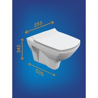 Унитаз подвесной Cersanit Carina New Clean On с инстал. Link Pro (с кнопкой Corner 64108 хром глянцевый) - Превью изображения №9 — Интернет-Магазин TECNO.BY
