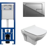 Cersanit Carina New Clean On с инстал. Link Pro (с кнопкой Corner 64108 хром глянцевый)