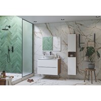 ЗОВ Тумба под умывальник Дион 80 D80LHO0M9003MKV5-LDSPW (белый матовый/дуб) Image #14