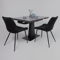 Lepremo AV 2119 МДФ+керамика раздвижной 1200-1800x800 (серый матовый Larka Grey/черный) Image #16