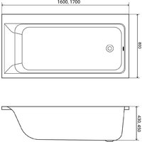 Ванна Lauter Seraphina 170x80 2112170R (с каркасом и сифоном 21Y32002 белый) - Превью изображения №16 — Интернет-Магазин TECNO.BY