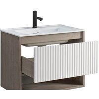 Belux Тумба под умывальник Долли НП 70-01 (177, белый глянцевый/дуб денвер) Image #2