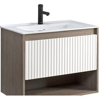 Belux Тумба под умывальник Долли НП 70-01 (177, белый глянцевый/дуб денвер)