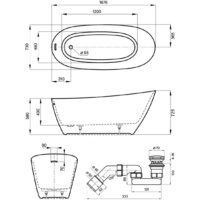 Wellsee Panta Rei 168x73 23720104R (отдельностоящая ванна белый глянец, экран, ножки, сифон-автомат золото) Image #9