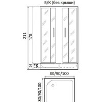 Душевой уголок River Morava XL 100/80/24 МТ (без поддона) - Превью изображения №2 — Интернет-Магазин TECNO.BY