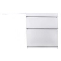  Symbolite Тумба с умывальником Даллас 140 Люкс Plus 2 ящика + Даллас 140x48.2 (левый, белый) - Превью изображения №3 — Интернет-Магазин TECNO.BY