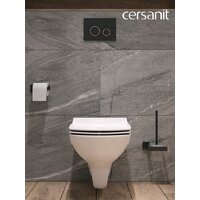 Унитаз подвесной Cersanit Carina New Clean On с инстал. Link Pro (с кнопкой Twins 63534 черный/золото) - Превью изображения №16 — Интернет-Магазин TECNO.BY