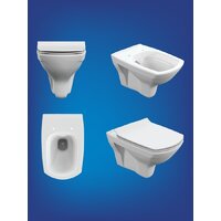 Унитаз подвесной Cersanit Carina New Clean On с инстал. Link Pro (с кнопкой Twins 63534 черный/золото) - Превью изображения №10 — Интернет-Магазин TECNO.BY